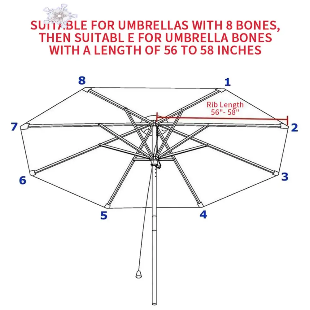 

3Meter Replacement Cloth Round Garden Umbrella Cover For 8-Arm Umbrella Sunshade Shield Rain Cover Garden Supplies