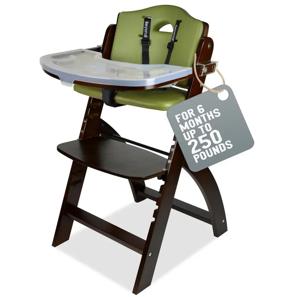 

Beyond Junior Wooden High Chair with Tray - Convertible Baby Highchair - Adjustable High Chair for Babies/Toddlers/6 Months up