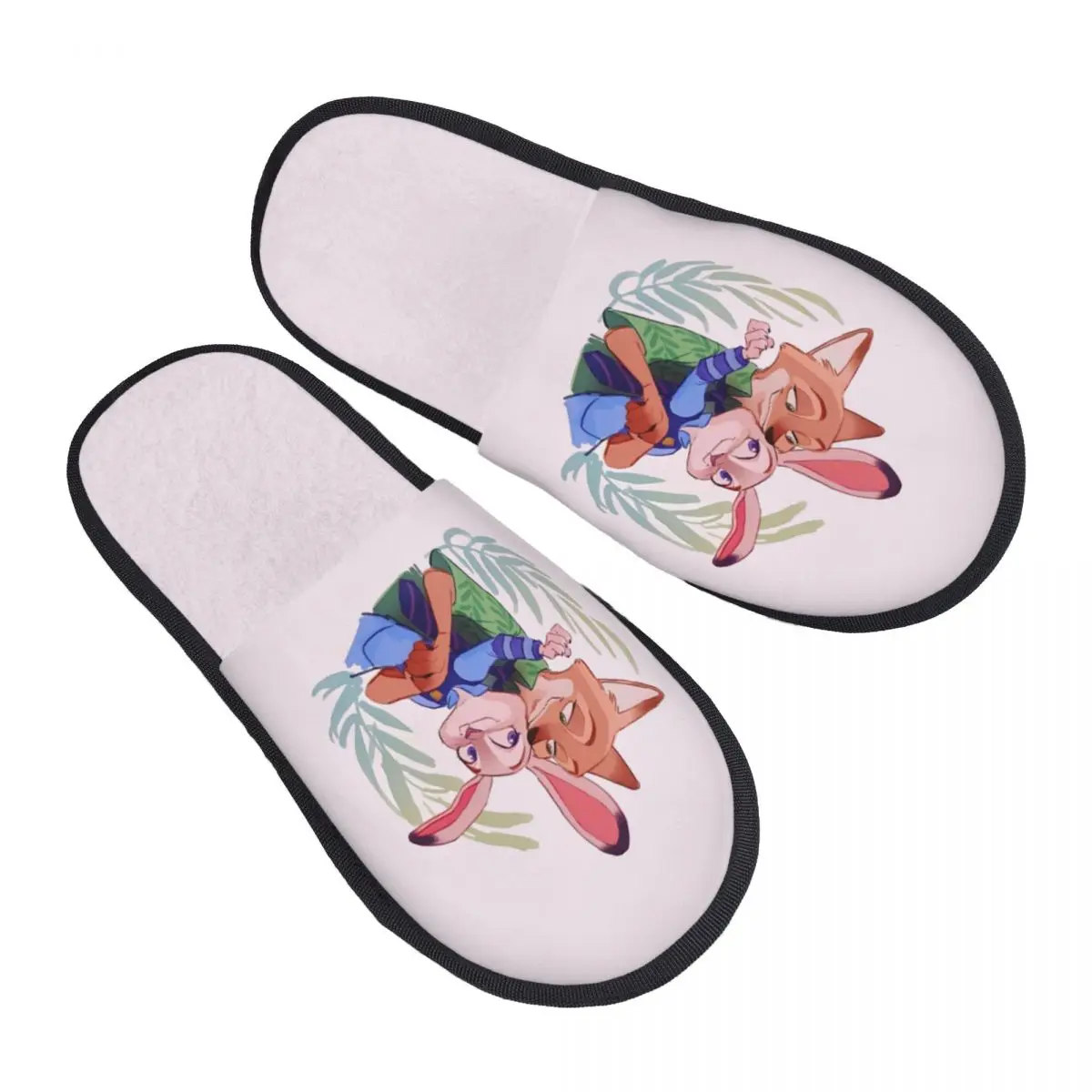 

Женские домашние тапочки с изображением зоотопии на заказ, мягкие теплые пушистые тапочки из пены с эффектом памяти, домашняя уличная обувь