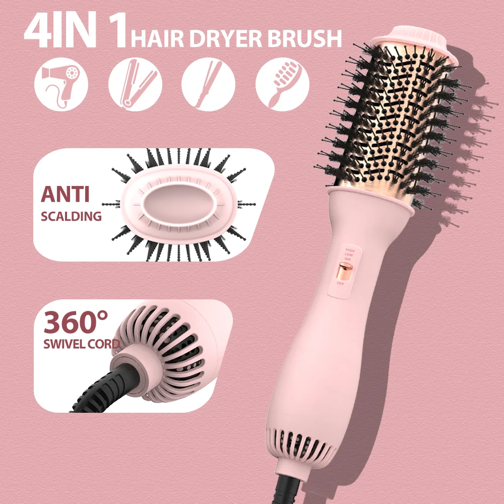 LISARPO 3 In I Sikat Udara Panas Sikat Ledakan dan Pelurus Rambut Penambah Volume untuk Wanita Styler Sikat Listrik Pengering Rambut