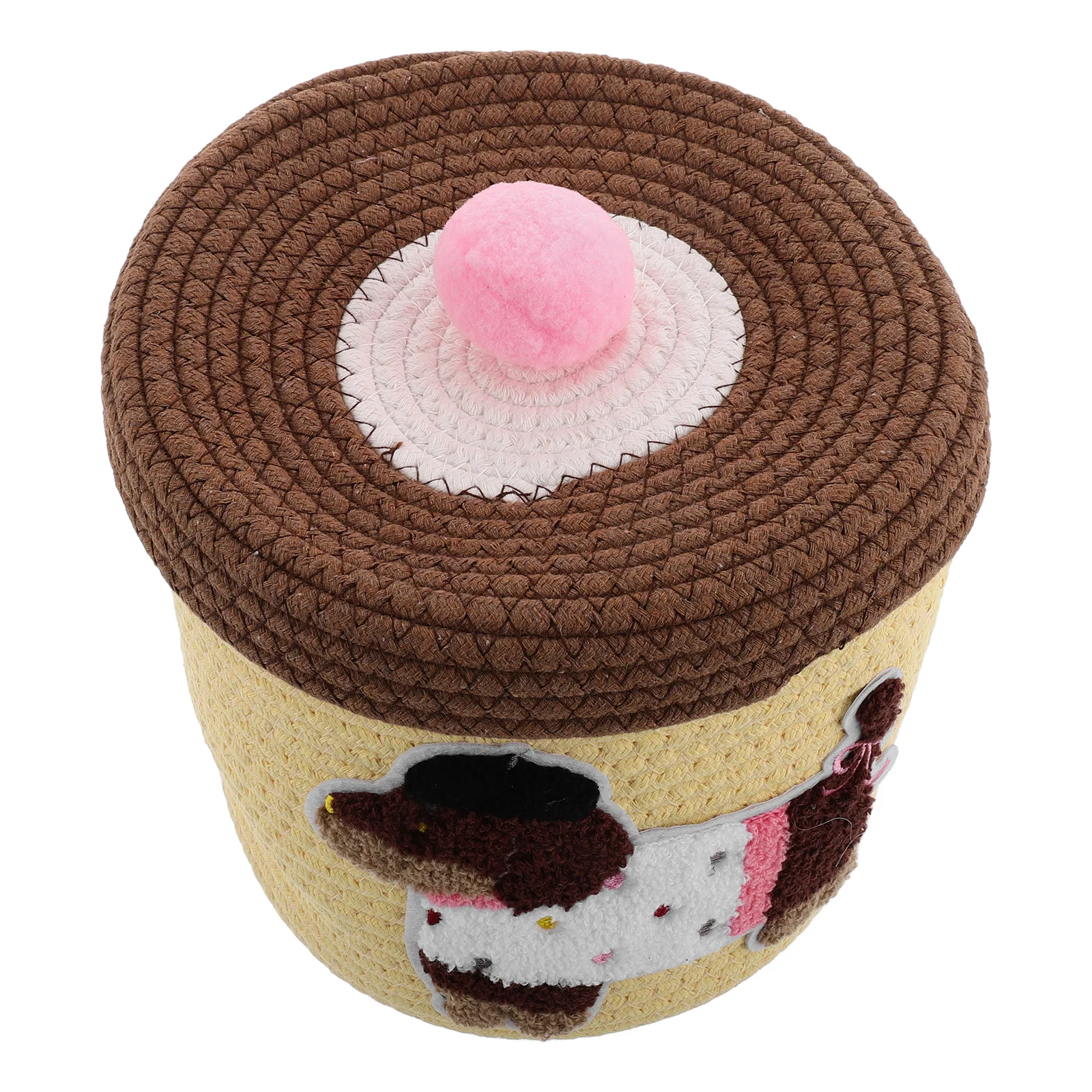 

Car Storage Basket Cotton Rope Decorative Bins Large Capacity Lid Design Woven Organizer Snack Bin Pet Toy Basket Car Clutter