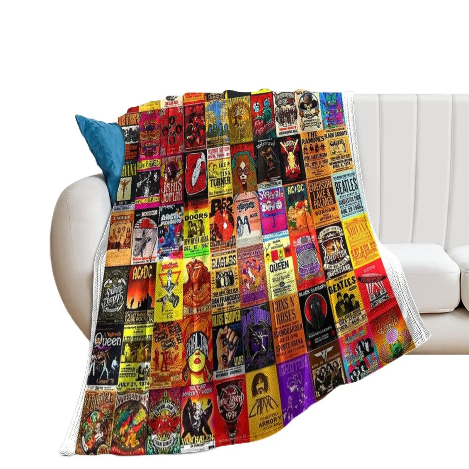 

Rock Band Music Throw Blanket Sofa Plaid on the sofa Retros Blankets