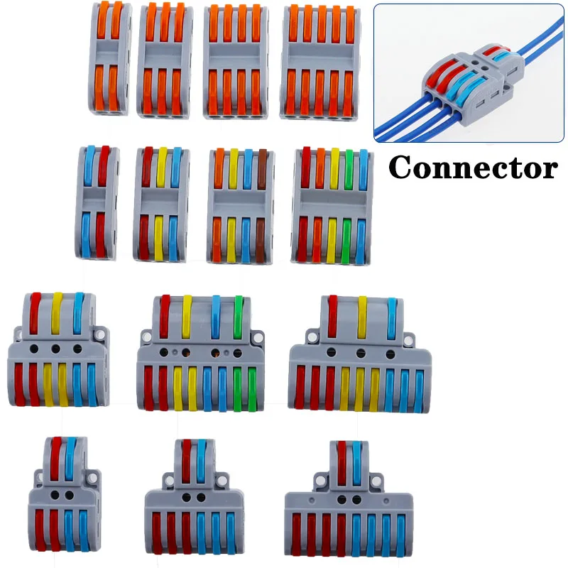 5/10/50/100pcs Push-in Electrical Wire Connector Terminal Block Universal Fast Wiring Cable Connectors For Cable Connection