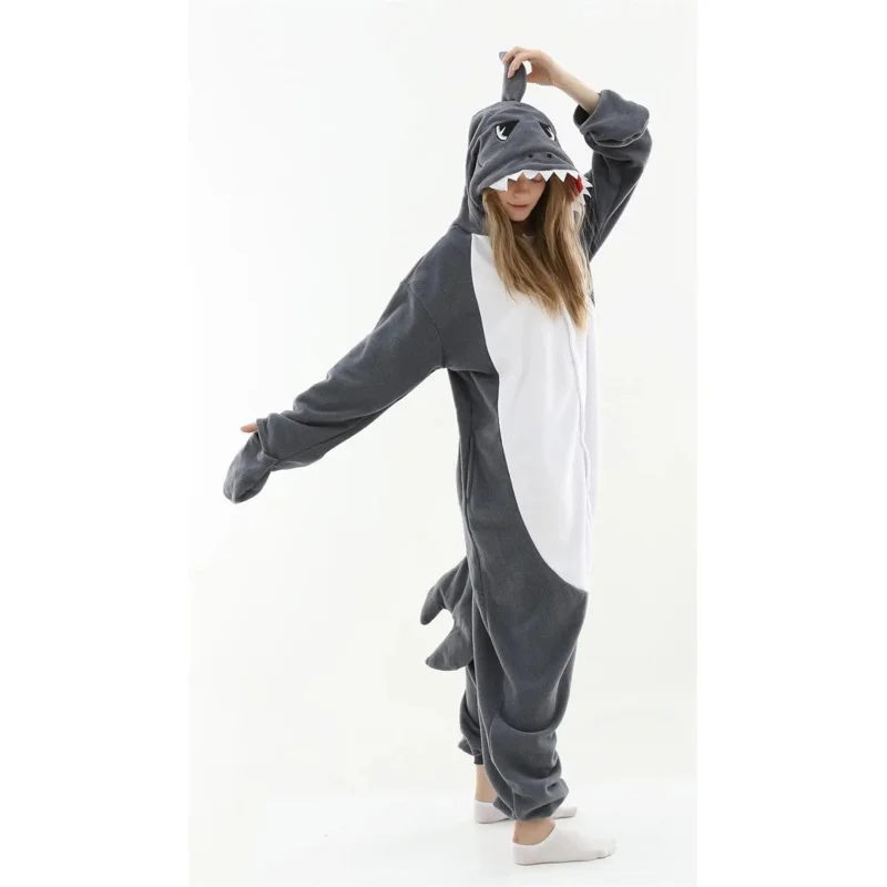 Kigurumi Adult Pyjamas Cosplay Costume Grey Shark Onesie Sleepwear Homewear Unicorn Pajamas Party Clothing Male Pajamas