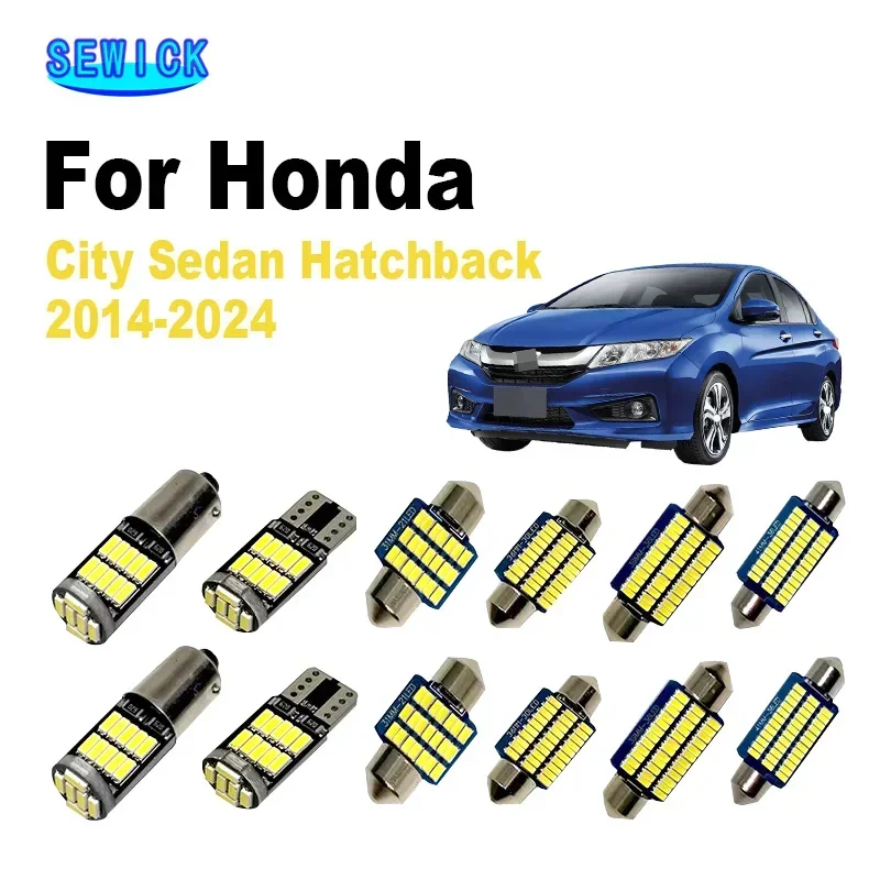 

LED Interior Map Dome Light Bulb Kit For Honda City Sedan Hatchback 2014-2015 2016 2017 2020-2023 2024 License Plate Trunk Lamp