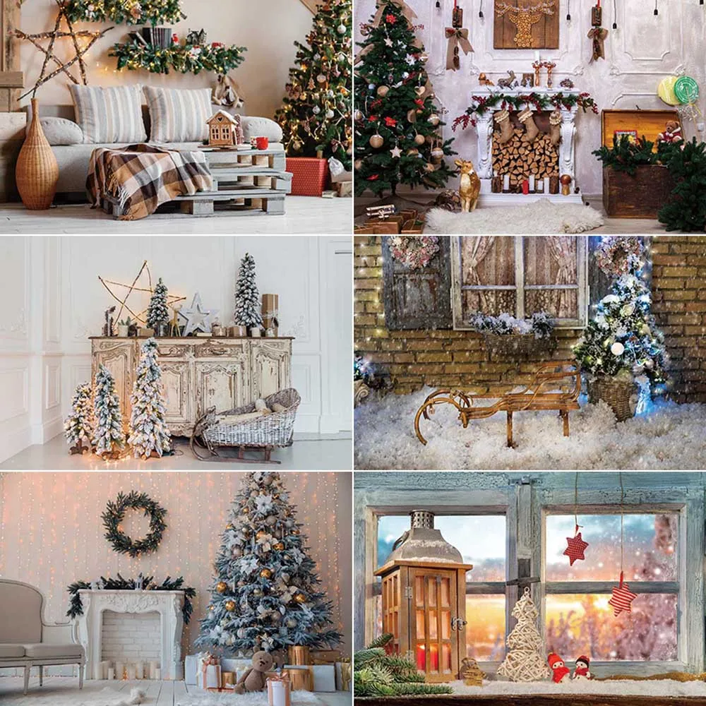 

MOON.QG Christma Background Photography Home Decor Fireplace Photocall Backdrop Children Studio Photobooth Accessories