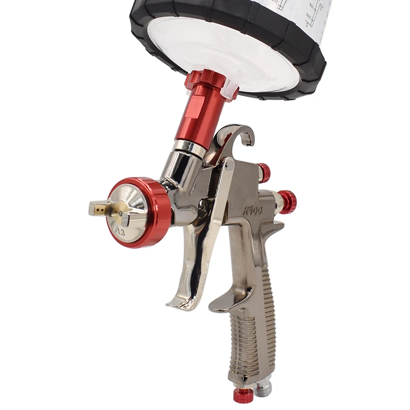 Il kit pistola a spruzzo R500 include pistola a spruzzo R500 LVLP da 1,3 mm con dieci tazze usa e getta senza puliti e filtro a manometro con adattatore