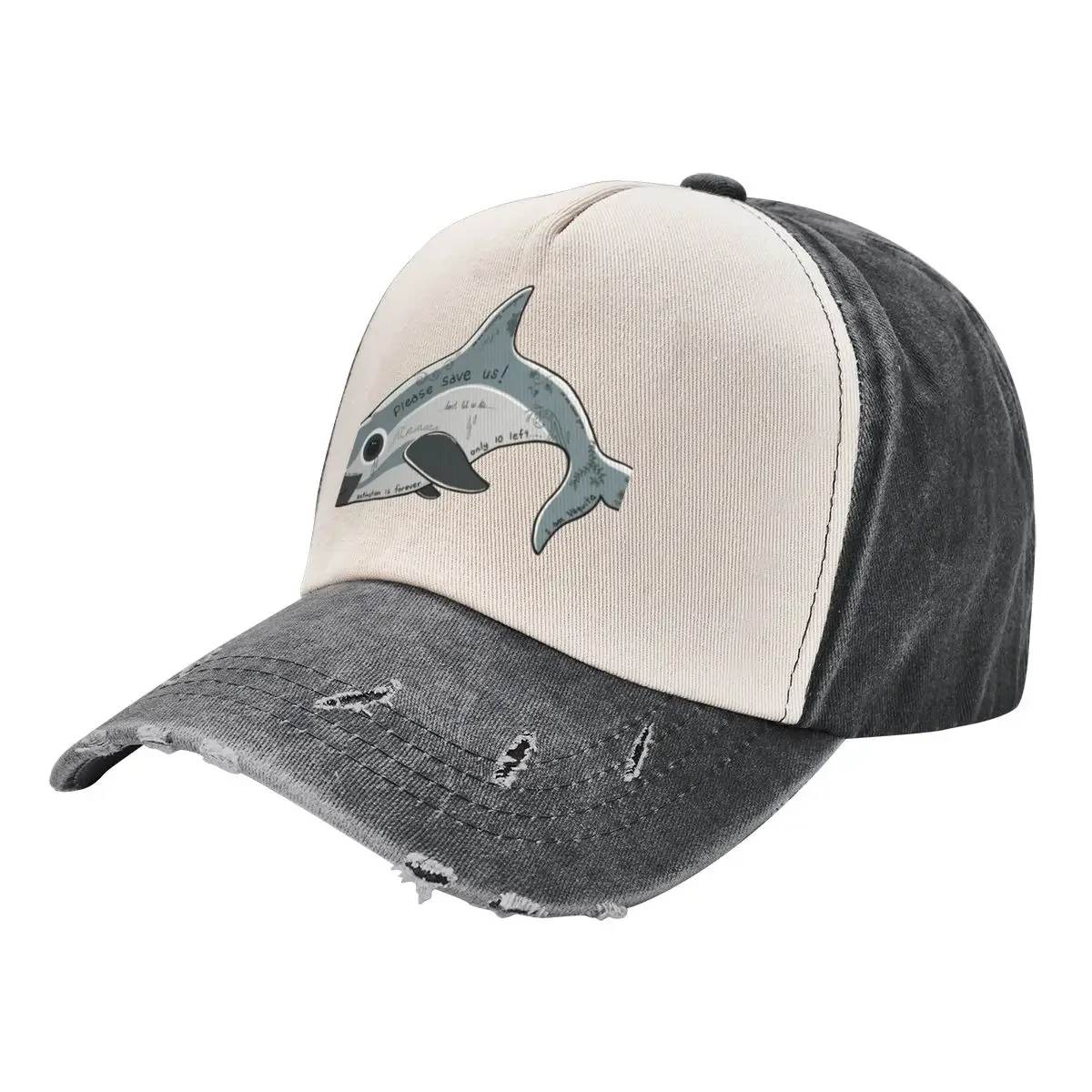 Graffitied Vaquita Baseball Cap Big Size Hat sun hat Horse Hat Cosplay Ladies Men's