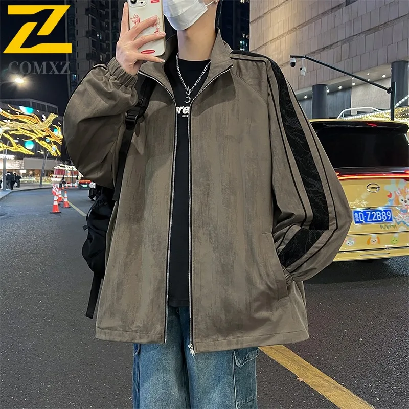 

COMXZ Big Size Jacket 2025 Coat Men Casual outdoor sports Hong Kong Style Menswear Waterproof Windproof lightweight windbreaker