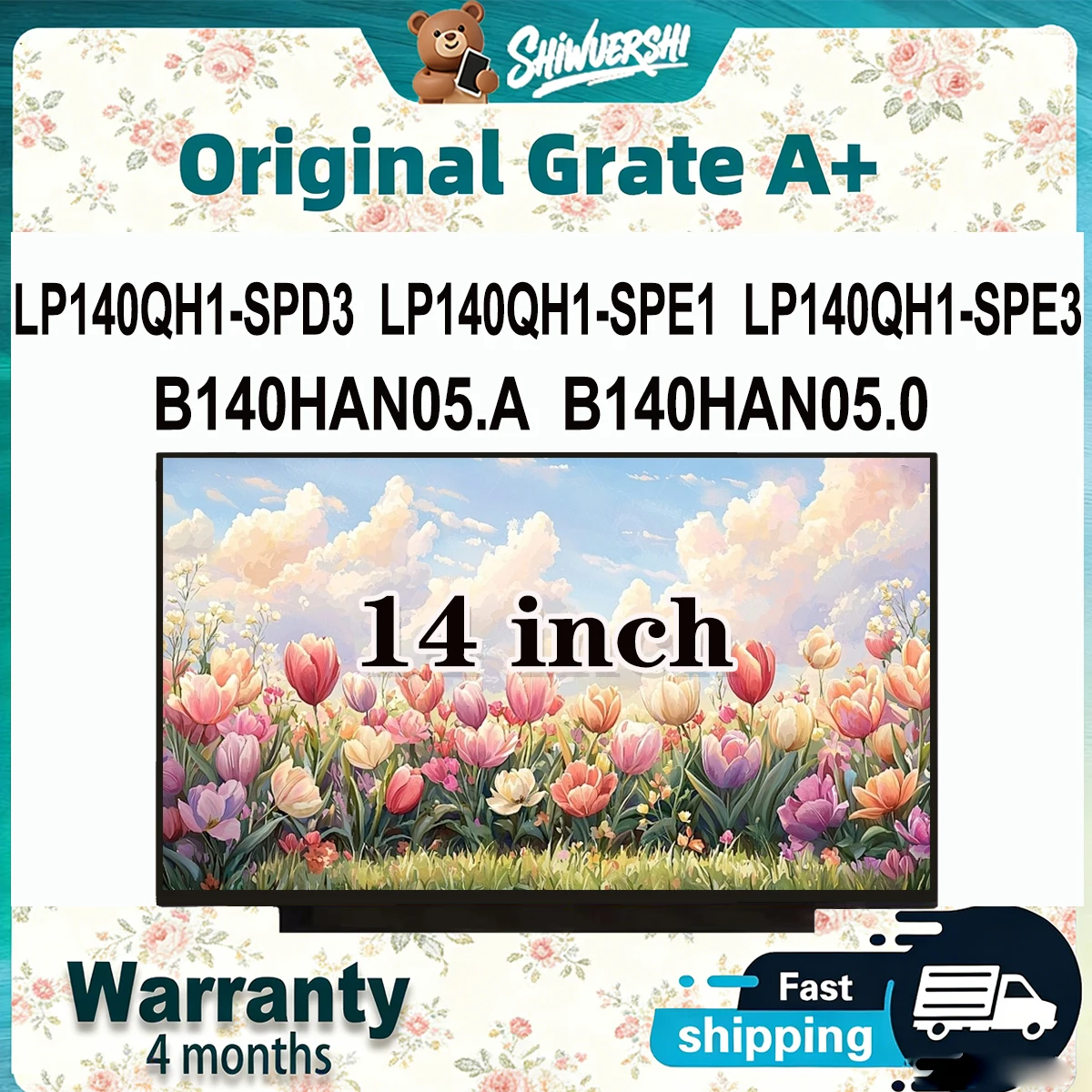

Original New A+ 14 inch Slim Laptop Lcd Screen Panel LP140QH1 SPD3 LP140QH1 SPE1 LP140QH1-SPE3 B140HAN05.A B140HAN05.0