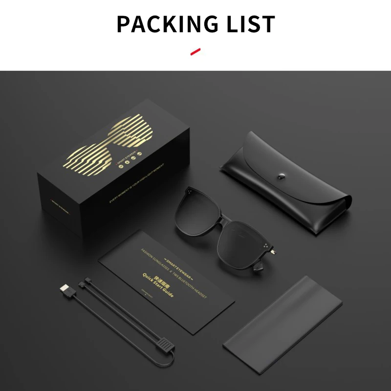 Customer Favorite Smart Bluetooth Glasses Intelligent 5.0 Glasses TWS Wireless Music Earphones Anti-Blue Polarized Lens