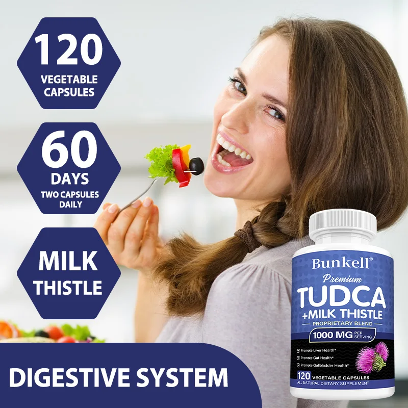 TUDCA + Milk Thistle Supplement - Bile Salts Liver Support, Gallbladder Health, Gut Health, Liver Cleanse Detox & Repair Formula