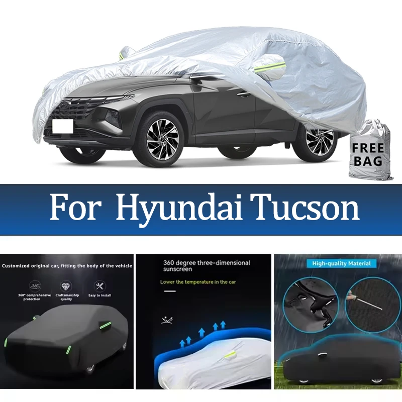 

For Hyundai Tucson Car Cover Outdoor Protection Covers Snow Sunshade Waterproof Dustproof Exterior UV Car Accessories