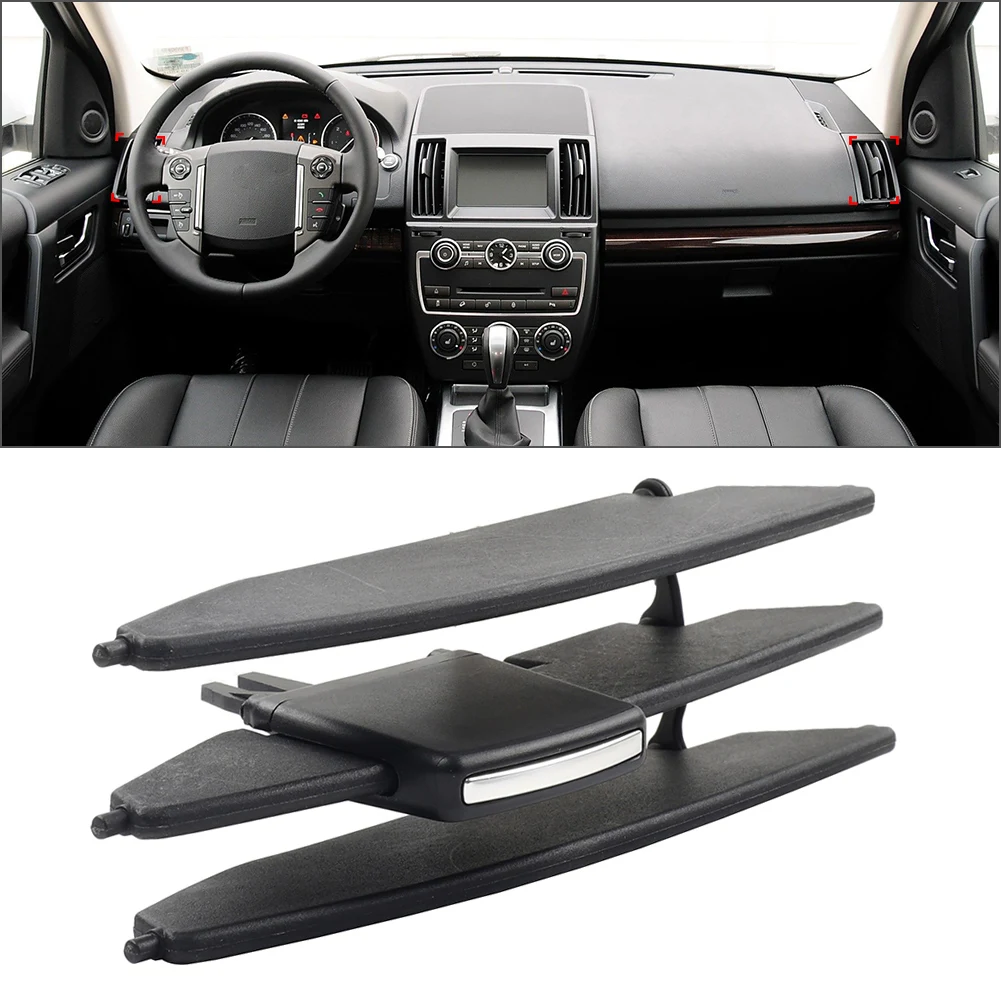 Automotive Front Side AC Vent Grille Air Vent Outlet Repair Kit LR040689 For   Freelander 2 2013-2015 ABS Plastic Black