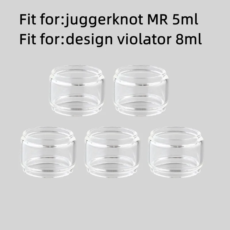 5PCS  Bubble Glass Tube Replacement For Juggerknot MR/Design Violator Clear Fat Tank Accessories