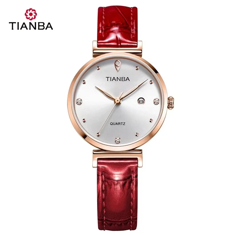 

TIANBA Ladies quartz watches calendar ladies watches leather straps water resistant watches