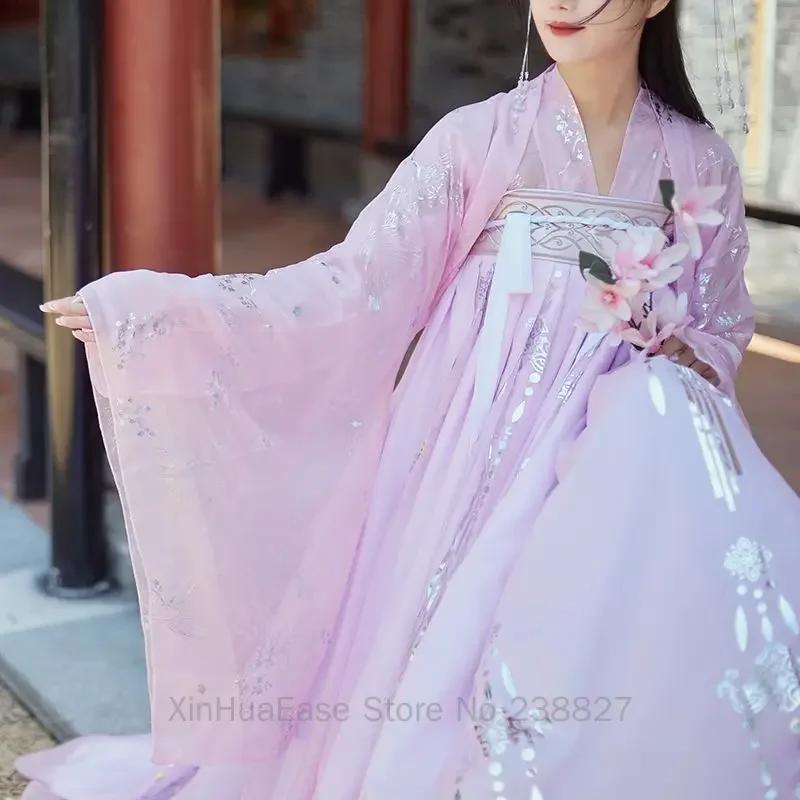 WATER Just Hanfu Coat Women\'s Crane Pattern White Blue Red Pink Purple