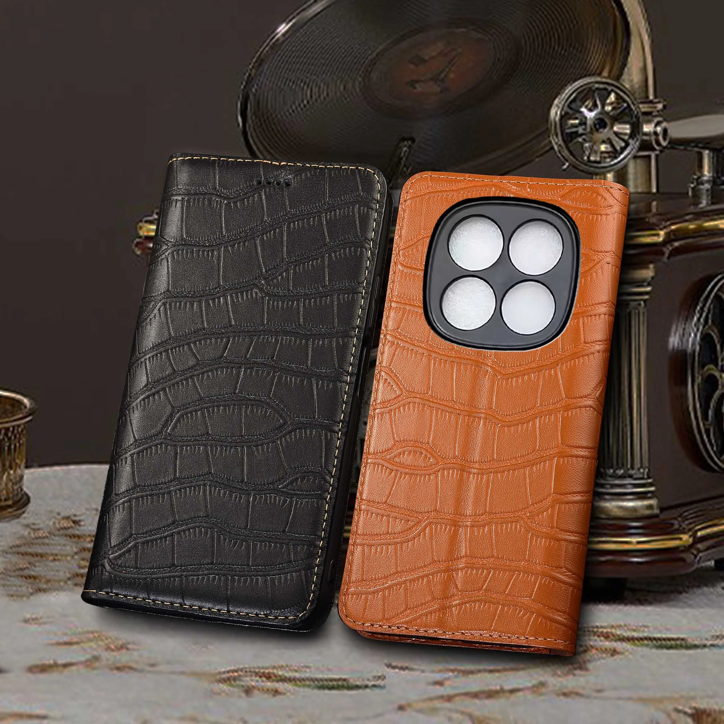 

Genuine Leather Case For Redmi Note 10 10S 11 12 12S 13 14 14S 15 Pro Plus 4G 5G Turbo Crocodile Belly Pattern Flip Cover Case