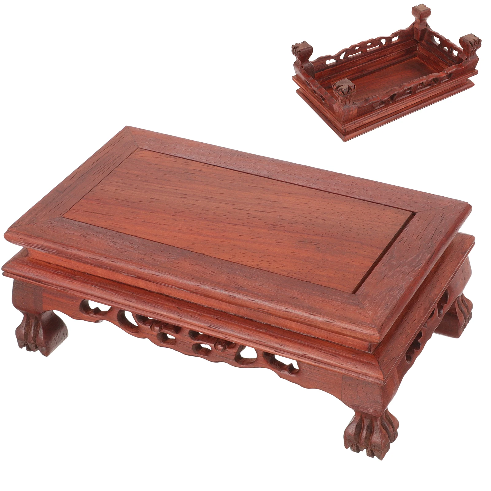 

Wooden Display St for Figurines Vases Crafts Statue Base Teapot Risers Home Decor iental Aesthetics Anti Deformation Design
