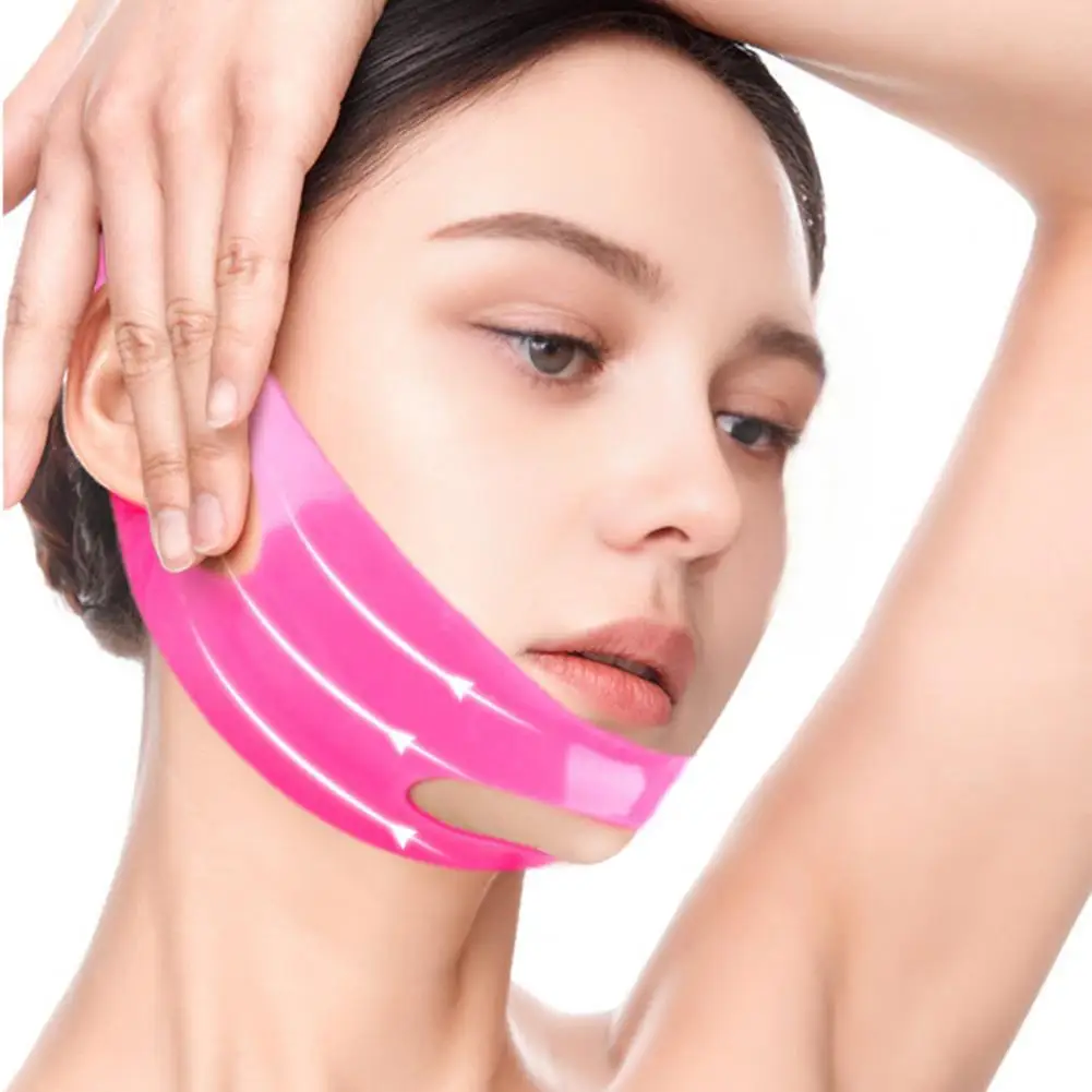 

Silicone Face Contouring Strap Silicone V Line Lifting Chin Strap for Face Skin Tightening Reusable Double Chin for Cheek