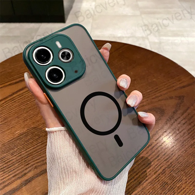 لـ Realme 14 5G/Realme 14T ملون غير لامع مع ملصق شحن لاسلكي