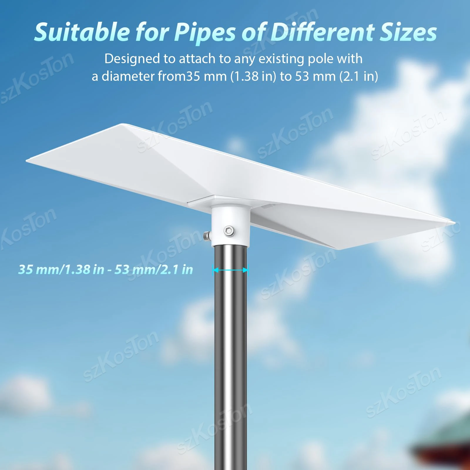 Pipe Adapter Compatible with Starlink Gen 3 Standard Antenna Pole Mount Kit for Starlink V3 Kickstand Dishy Pipe Adapter