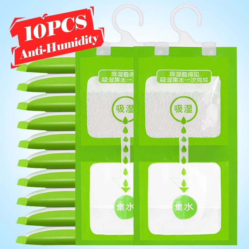 

10PCS Moisture Absorber Hanging Bag Mold-proof Wardrobe Anti-humidity Bags Closet Effectively Dehumidification Desiccant