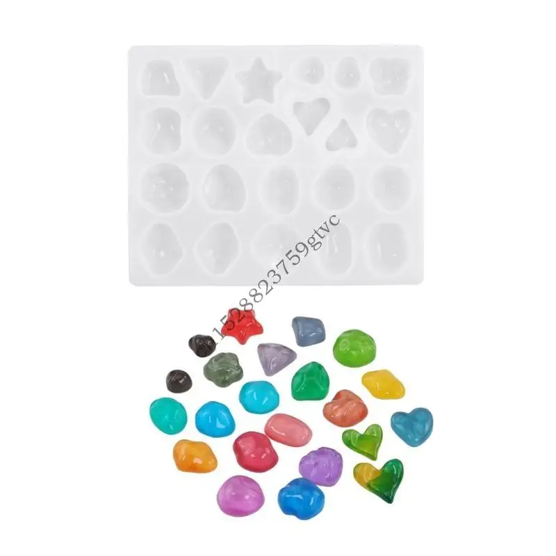 

D0UF Irregular Gemstones Jewelry Pendant Silicone Mold Necklace Charm Resin Mould Earrings Necklace Accessories Molds