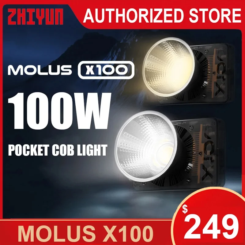 

ZHIYUN MOLUS X100 100W COB Photography Light 2700K-6500K LED Video Light With With APP Control Studio Photo Lamp for TikTok