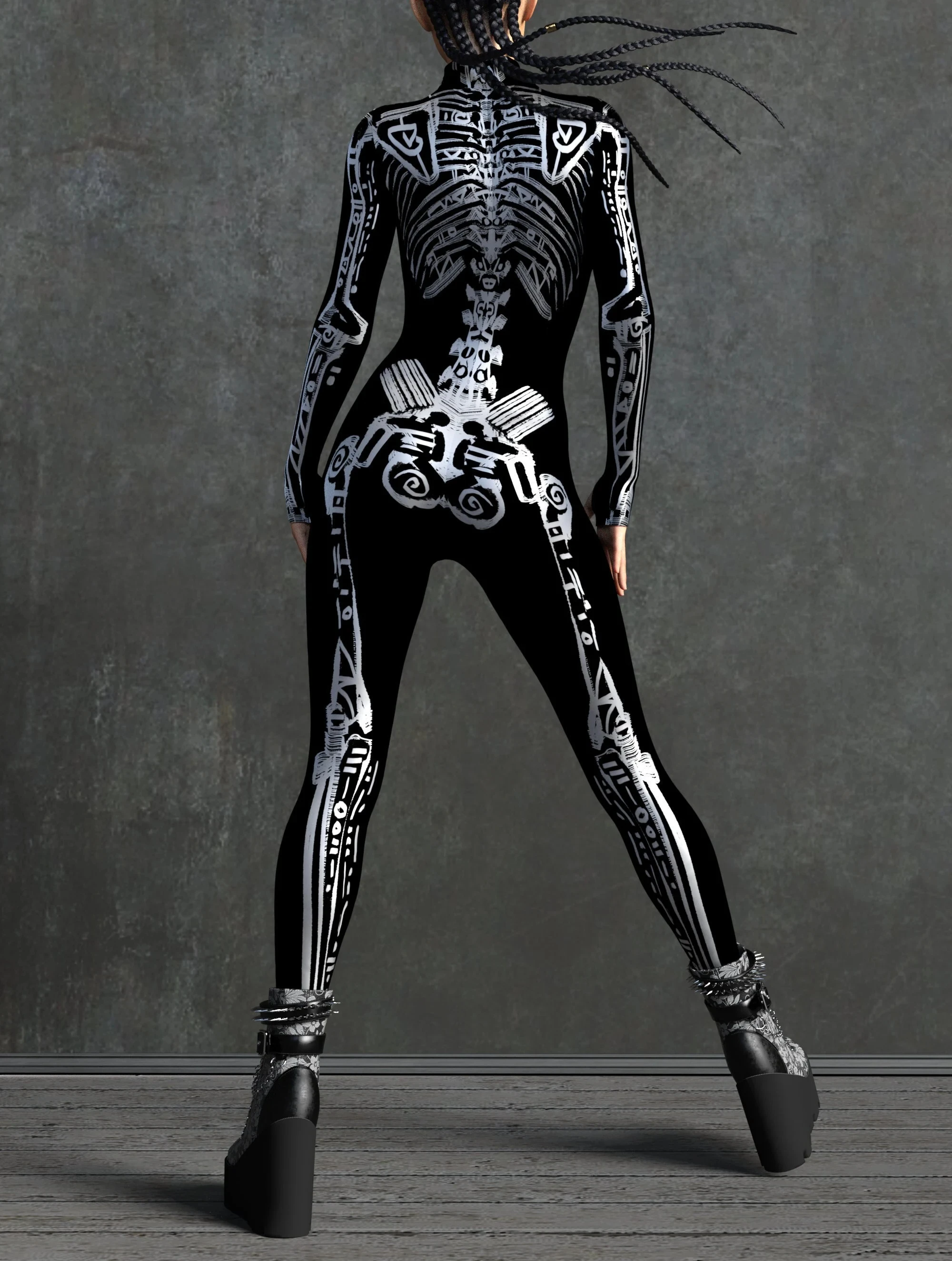 Рисунок 2 - Женский комбинезон со скелетом и разноцветным принтом