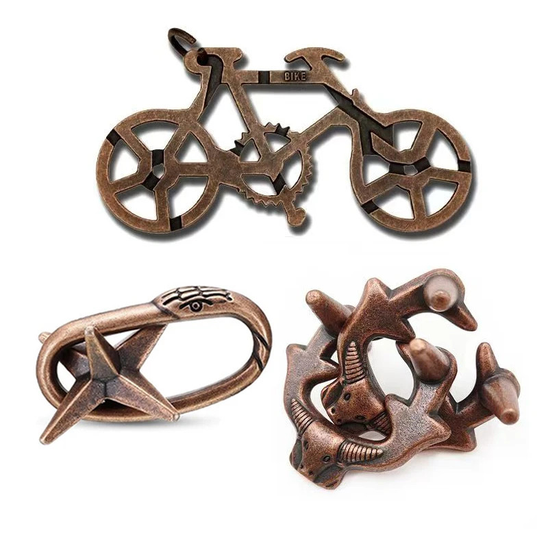 

Пазлы Magic Baffling Disentanglement 3 шт. Металлические головоломки IQ Logic Test Educaational Problem Solve Toys Дети Подростки