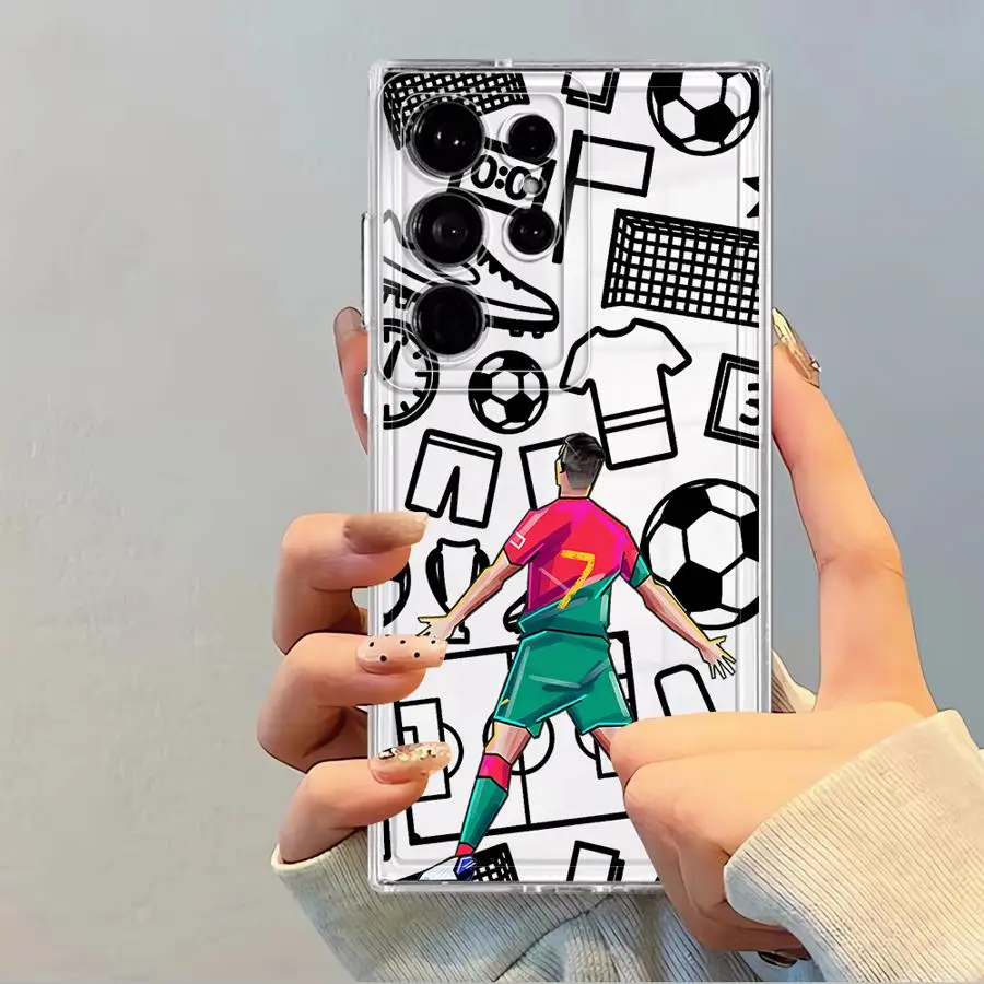 Cool Sports Football Cartoon Soft Phone Cover Case for Samsung Galaxy S22 FE S21 S25 Edge S24 S20 Plus S23 Ultra Note 20 Ultra