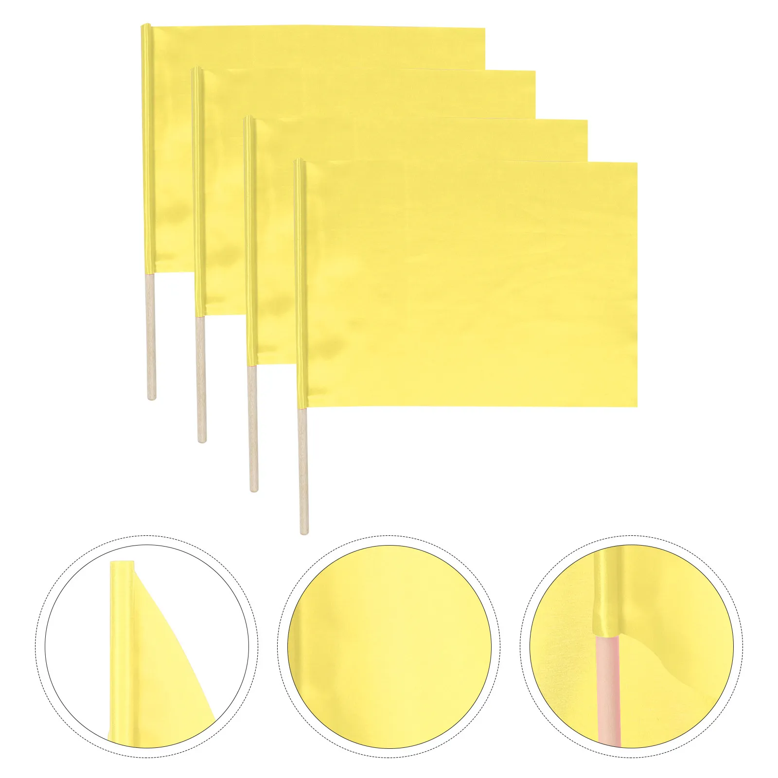 

4Pcs Referee Flags Reliable Material Long Term Use Bright Signal Flags for Soccer Football Match Racing Conducting Sports Flag