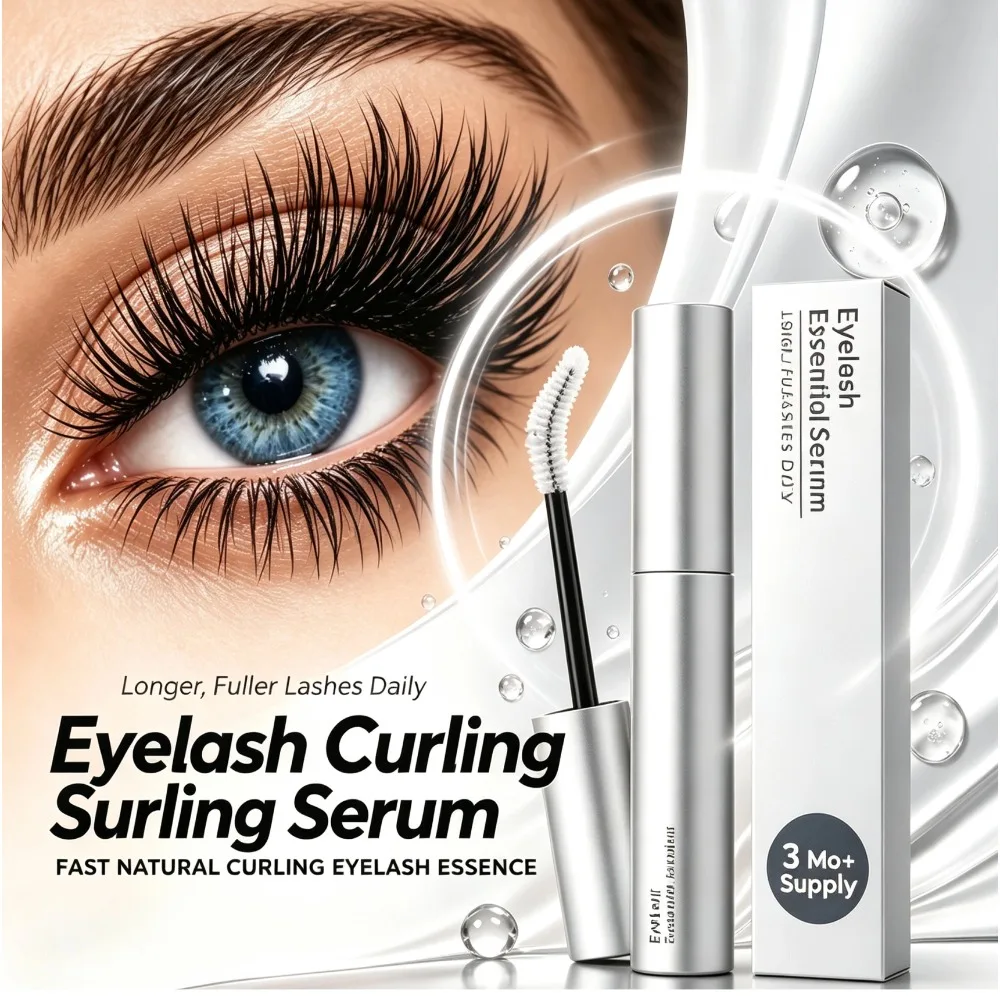 Eyelash Curling Serum Precision Brush Lightweight Hydrating Eyelash Essence Fuller Looking Eyelashes For Defined Eye Makeup