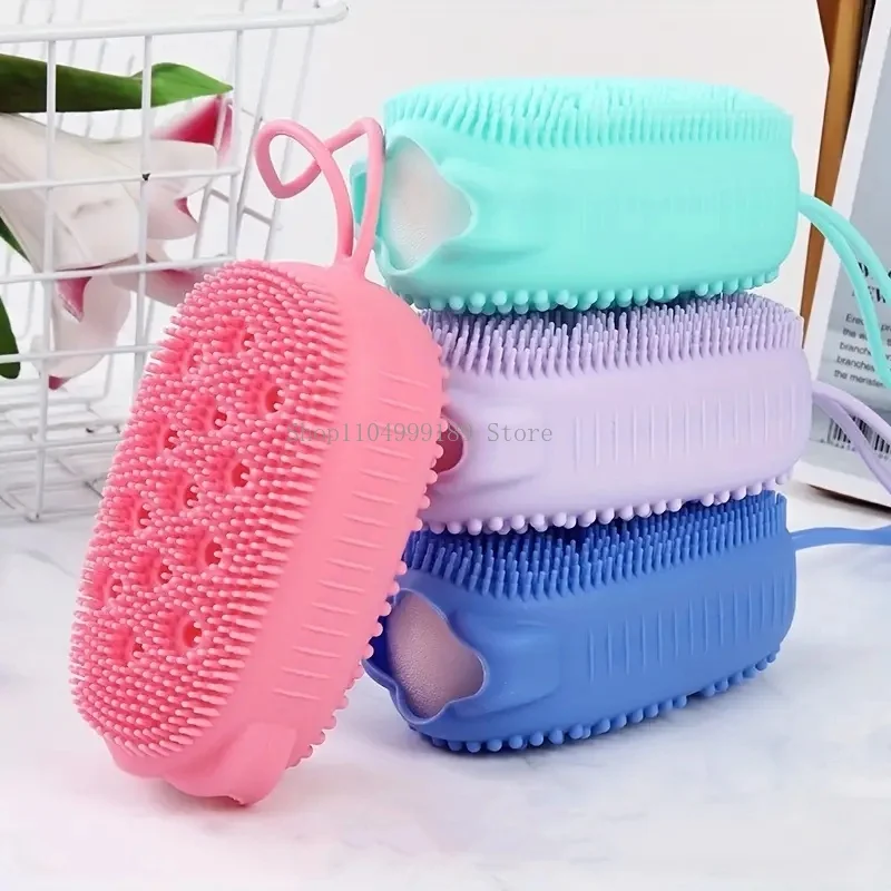 

Silicone Bubble Brush Double-Sided Exfoliating Soft Bath Scrubber Massage Shower Brush Deep Body Skin Massage Cleaning Tools