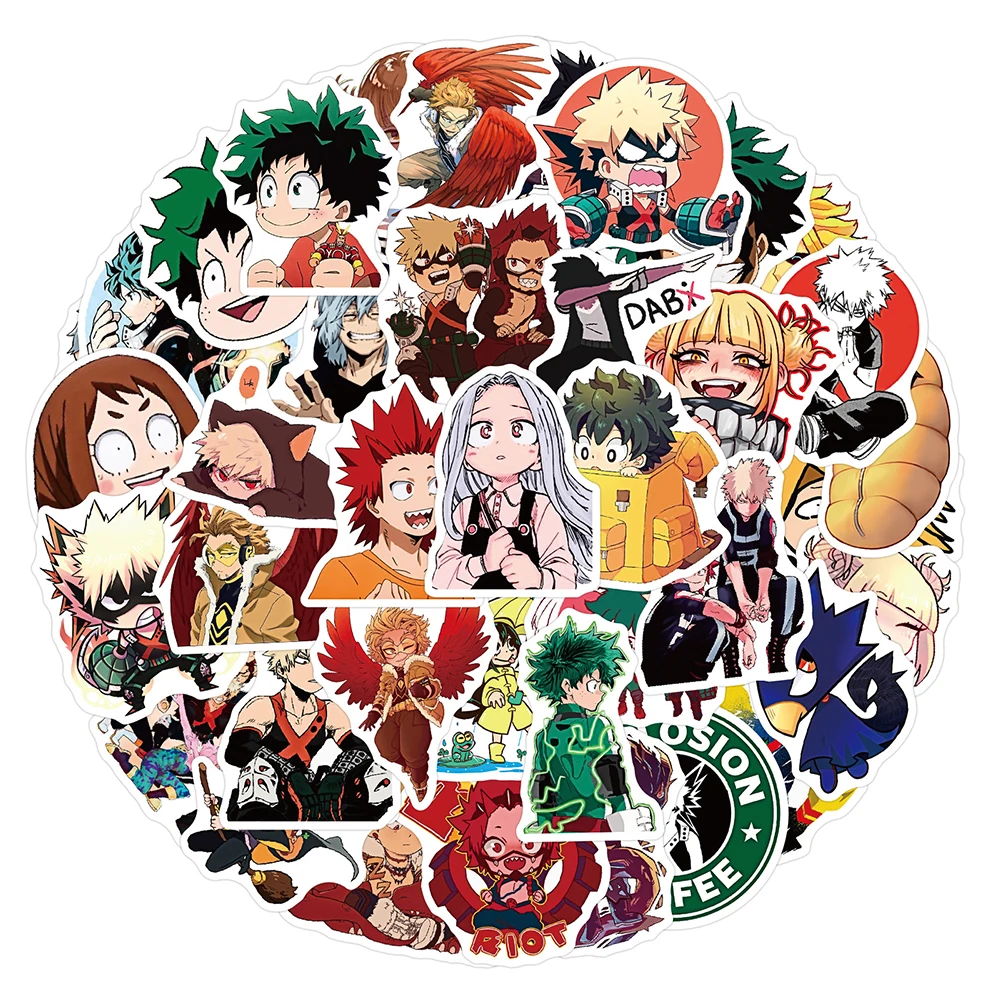 10/30/50pcs การ์ตูน My HERO Academia สติกเกอร์ Deku อะนิเมะ Decals สเก็ตบอร์ดแล็ปท็อปกระเป๋าเดินทางสติกเกอร์กันน้ําของเล่นเด็ก