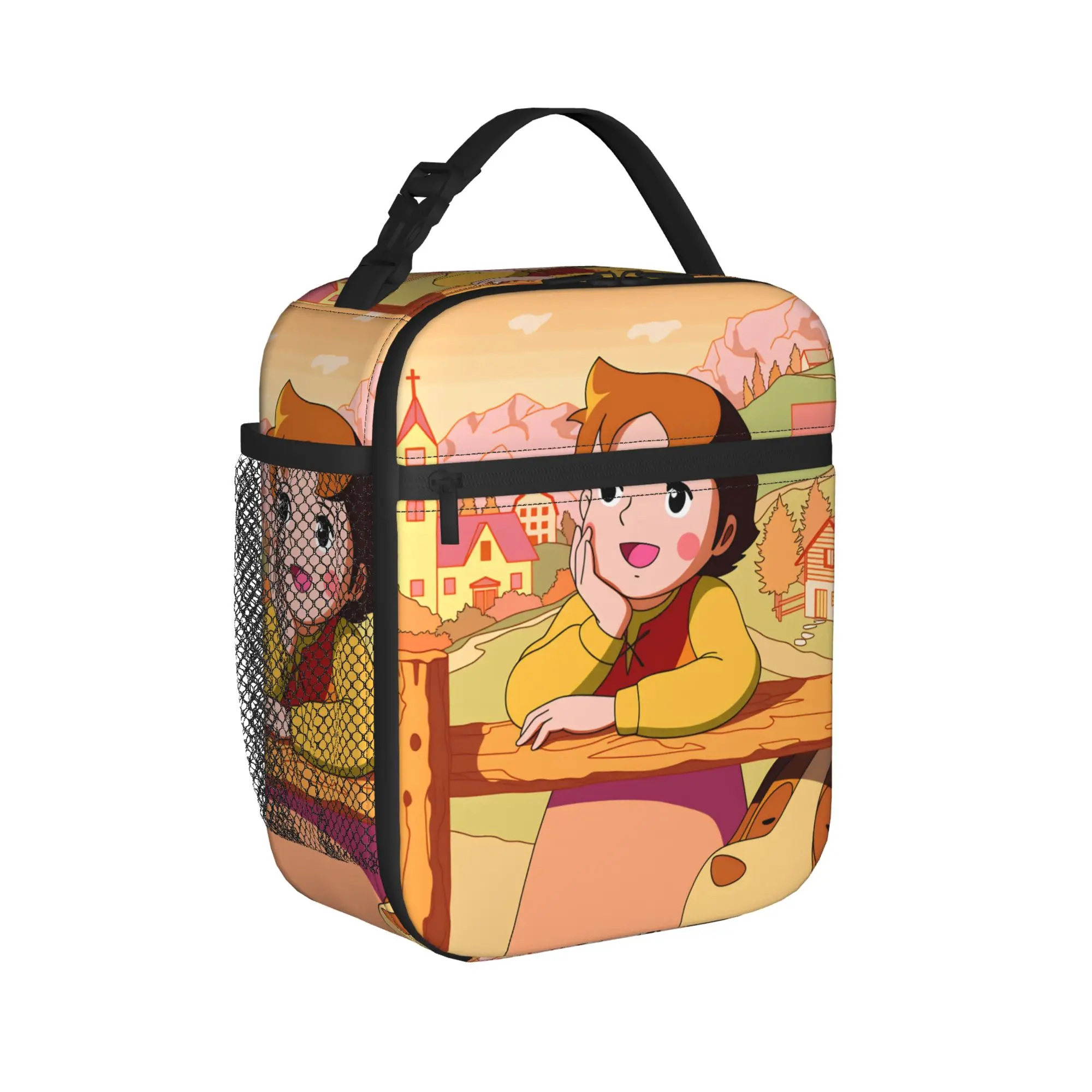Happy Heidi Lunch Bag  Funny Lunch Box Outdoor Picnic Portable Thermal Tote Handbags For Men Oxford Print Cooler Bag