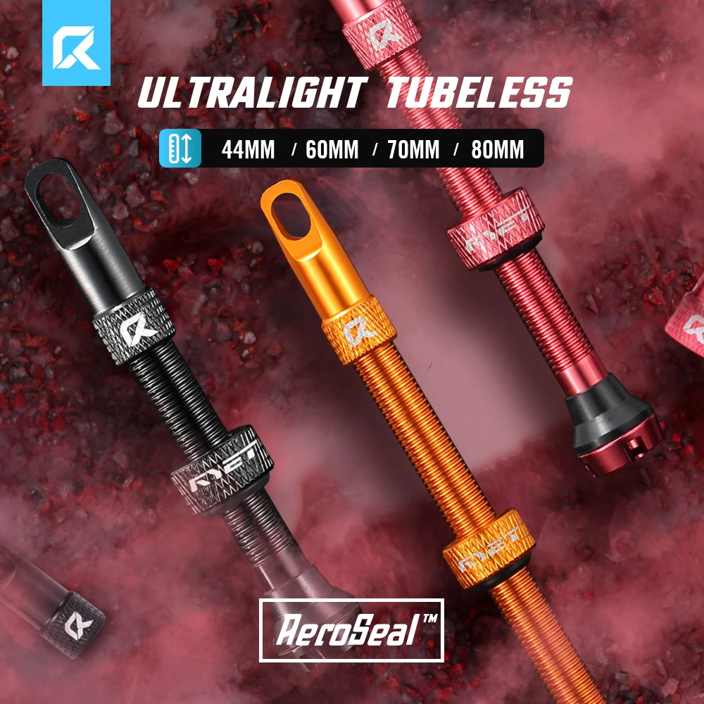 

RYET Presta Tubeless Valves 44/60/70/80mm Tubeless Bike Valves for Road/MTB CNC Aluminum Valve Core Removable Sealant-Com