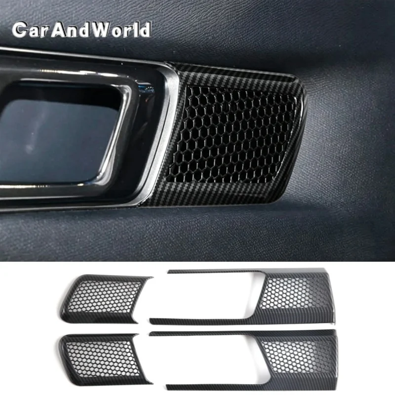 Interior Door Handle Bowl Frame Cover Trims Car Decorative Cap For BYD Shark 6 2024 2025 2026 ABS Carbon Fiber Accessories