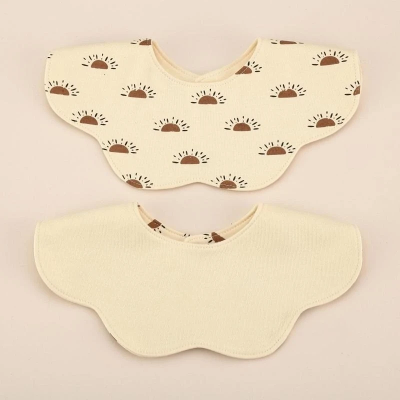 J15U Babador bebê dupla face algodão Soft 360 pétalas Design Pano adorável reversível para arrotar