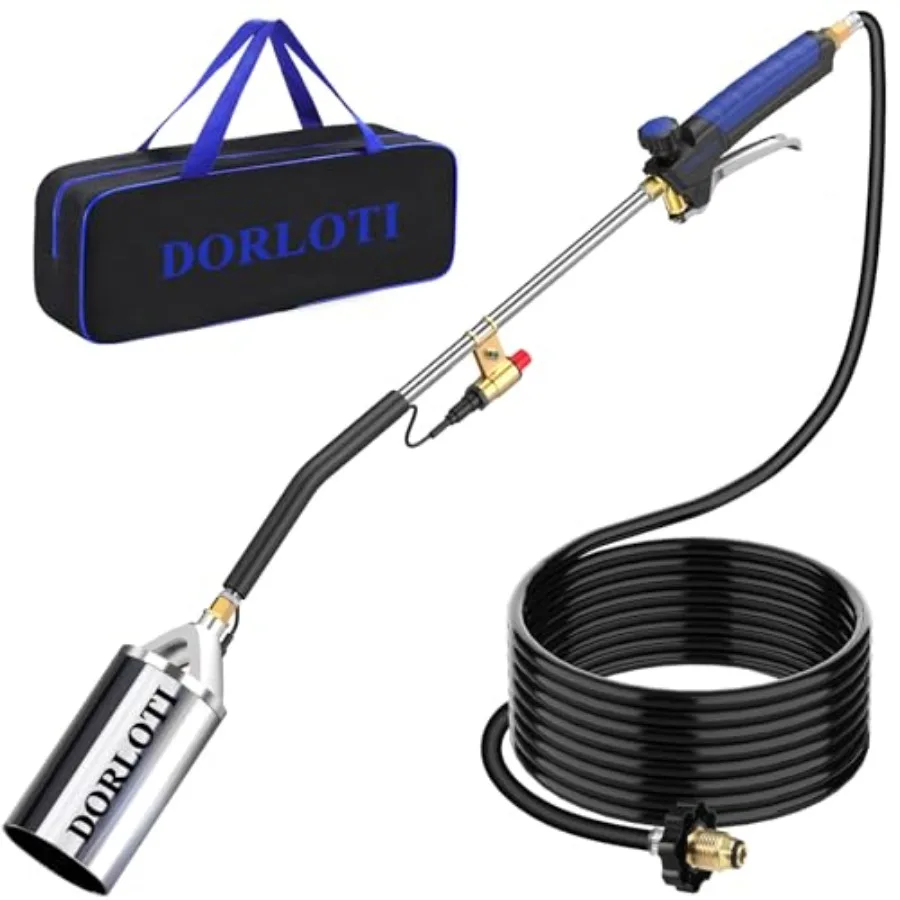 

Propane Torch Weed Burner Blow Torch with Storage Bag High Output Flame Torch with 10FT Hose Heavy Duty Flame Weeder with Ignit