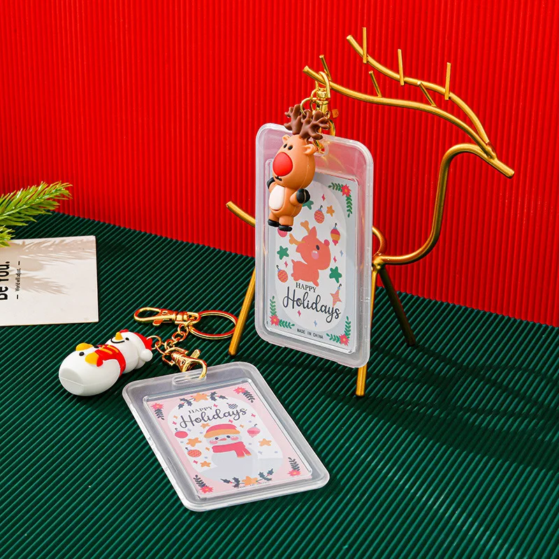 لطيف عيد الميلاد بطاقة الحالات ، بطاقة الحبل مفتاح الحبل ، البنك هوية شارة ، حاملي بطاقات الهوية ، الرقبة الأشرطة ، سلاسل المفاتيح هدية ، 1 Set