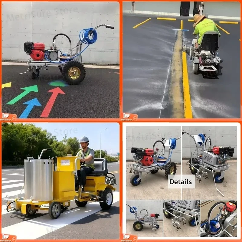 Hand Push Cold Spray Line Marking  Powered Road Paint Striping Equipment for Highway Street Pavement Line