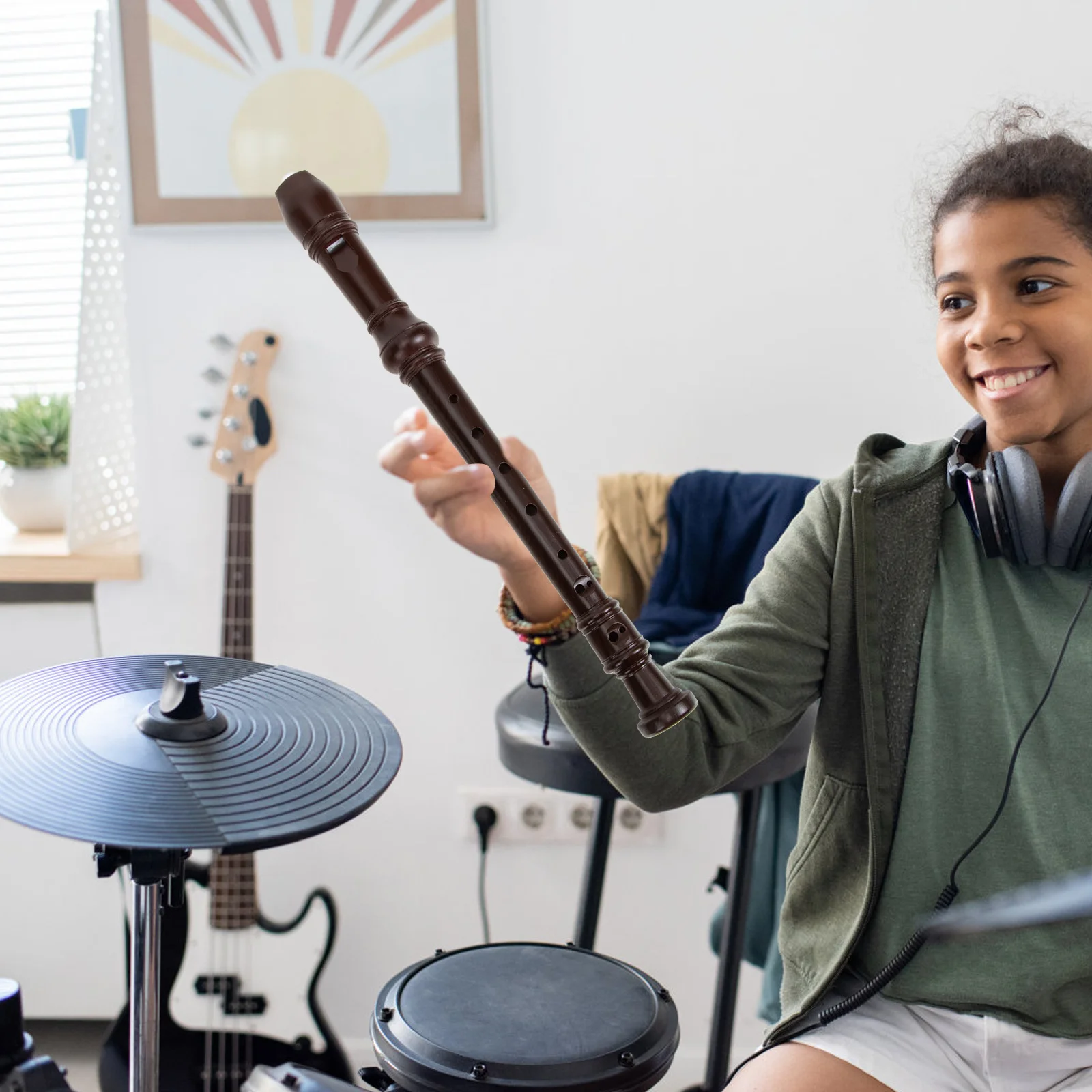 

1Set German-Style C Key High Pitch Clarinet 8 Hole Detachable Clarinet Educational Musical Instrument for Students Beginners