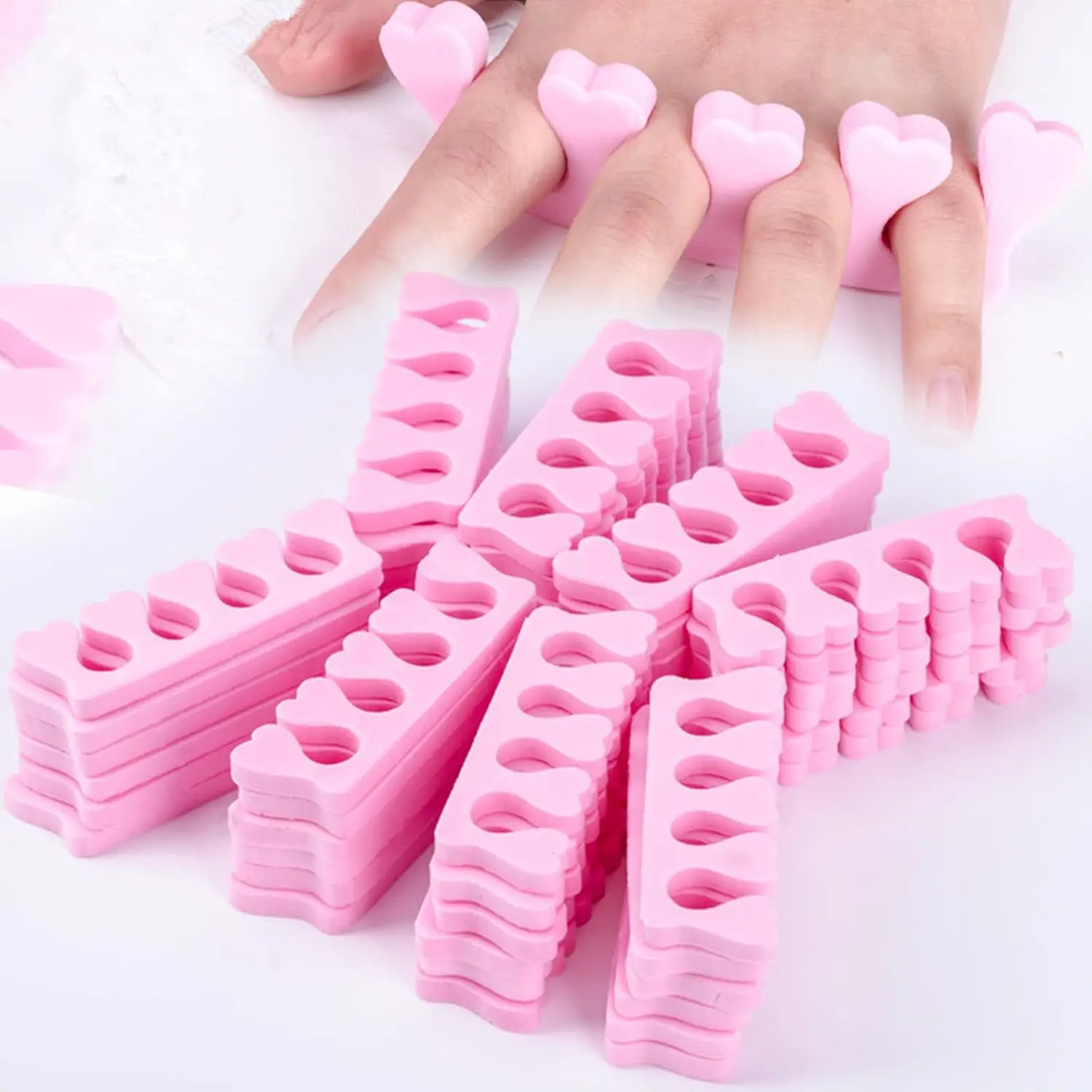 50pcs/Pack Nail Art Tool Finger Toe Separators Nail Polish Feet Care Sponge Toe Separators Bulk Manicure Pedicure Salon/Home