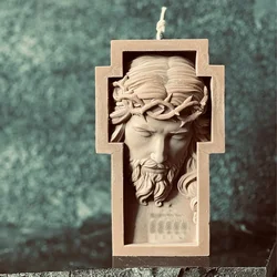Diy 2d/3d Jesus Mary Standbeeld Hars Gips Siliconen Mal Kruis Jezus Beeld Sculptuur Kaars Siliconen Mal Gips Mal Wax Mal