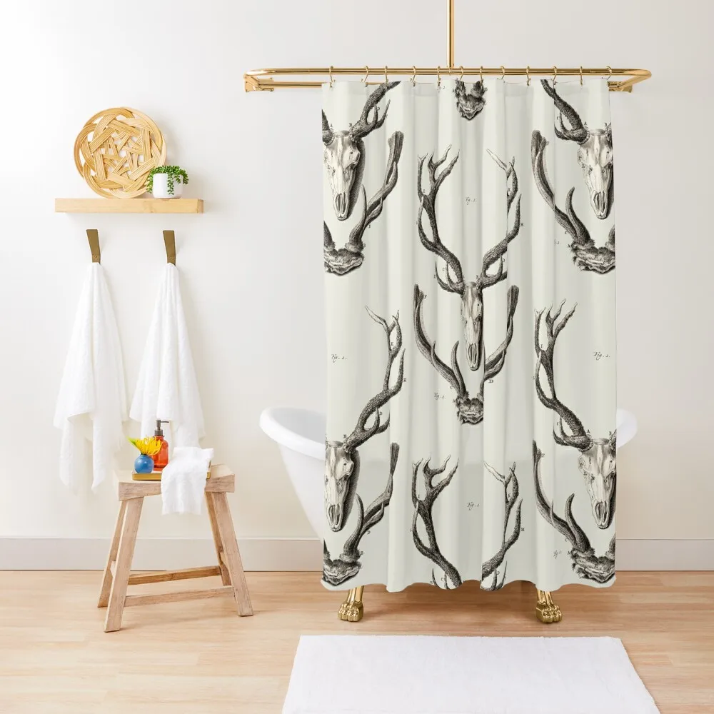 Deer Antlers Shower Curtain In The Bathroom Shower Bath Curtain