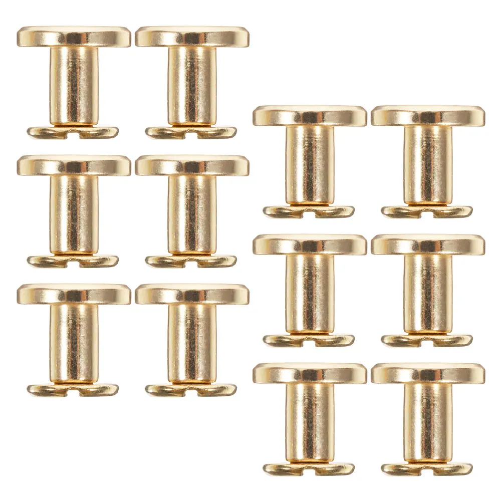 

12pcs Alloy Handbook Binding Screws Rivets for Purse Wallet Shoe Chicago Flat Metal Chicago Binding Screws Craft Sewing