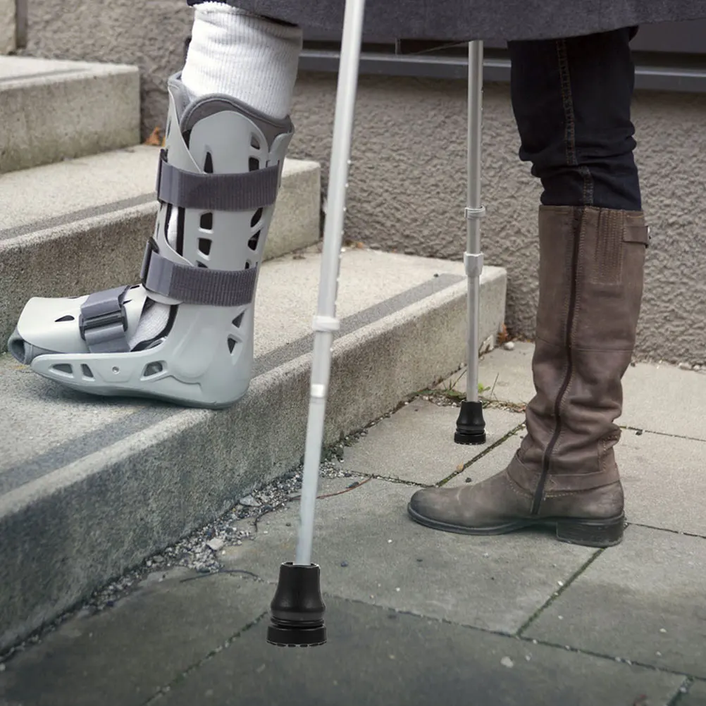 

2 Pcs Non-slip Mat Cane Plastic Base End Crutches Cap Floor Foot Replacement Accessories For Seniors Pvc Anti-slip Bottom