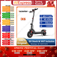 iScooter iX6 EScooters 1000W Powerful Motor 48V17.5Ah Battery NFC Start eScooter Multifunctional LCD Instrument Electric Scooter